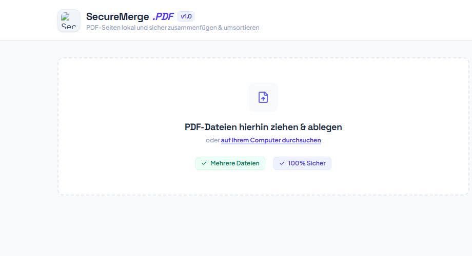 SecureMerge: PDF-Seiten lokal zusammenfügen und umsortieren.